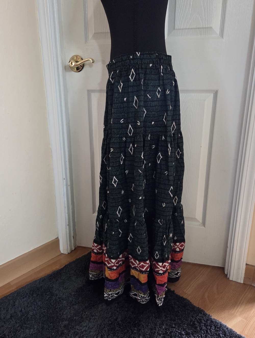 Banjo vtg western boho multicoloured maxi skirt boho festival western rodeo - Picture 6 of 8